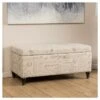 Luke Fabric Storage Ottoman Bench Beige - Christopher Knight Home