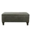 Large Storage Bench with Nailhead Trim Faux Leather - Homepop Gray -Ottomans Official Shop unnamed file 9021