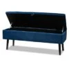 Caine Velvet Wood Storage Bench - Baxton Studio Black/dark Brown