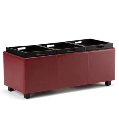 Franklin Storage Ottoman - WyndenHall Red 4 Franklin Storage Ottoman - WyndenHall Red – Image 2