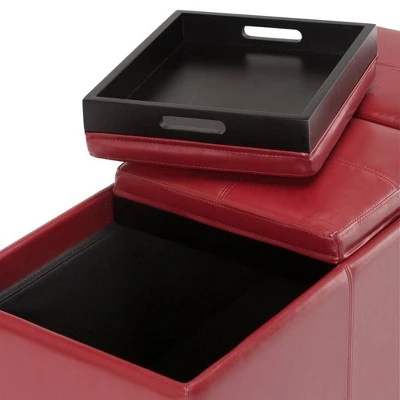 Franklin Storage Ottoman - WyndenHall Red 5 Franklin Storage Ottoman - WyndenHall Red – Image 3