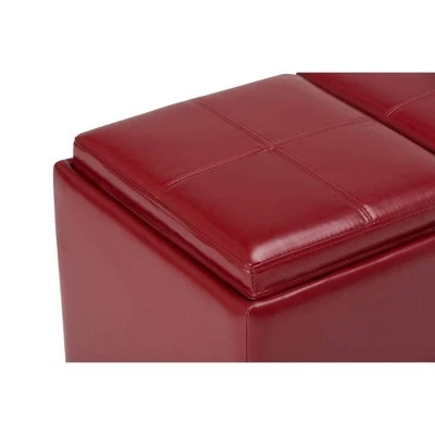 Franklin Storage Ottoman - WyndenHall Red 6 Franklin Storage Ottoman - WyndenHall Red – Image 4