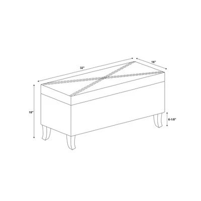 Stephanie Storage Ottoman - Linon Gray 5 Stephanie Storage Ottoman - Linon Gray – Image 3