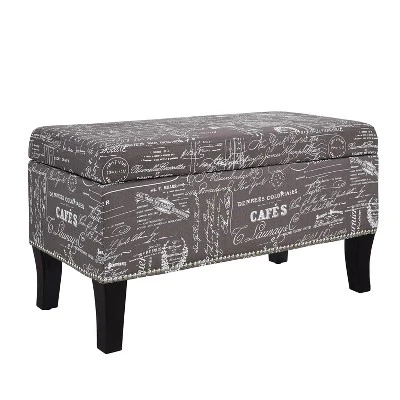 Stephanie Storage Ottoman - Linon Gray 7 Stephanie Storage Ottoman - Linon Gray – Image 5