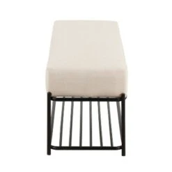 44" Daniella Contemporary Bench - LumiSource Steel/polyester Black/charcoal