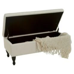 Chantelle Fabric Storage Ottoman - Christopher Knight Home Beige