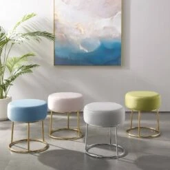 Bandi Accent Vanity Stool - Linon Green -Ottomans Official Shop unnamed file 93