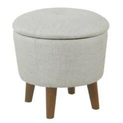 Modern Round Woven Tufted Storage Ottoman - HomePop Gray -Ottomans Official Shop unnamed file 9310
