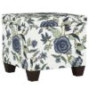 Fairland Square Storage Ottoman Shaded Floral Blue - Threshold™