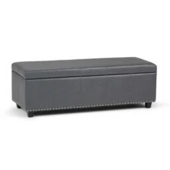 48" Stanford Storage Ottoman - Wyndenhall Coffee Brown Bonded Leather -Ottomans Official Shop unnamed file 9369