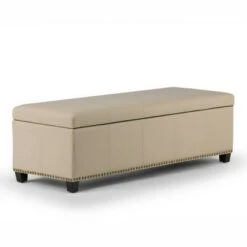 48" Stanford Storage Ottoman - Wyndenhall Coffee Brown Bonded Leather -Ottomans Official Shop unnamed file 9370