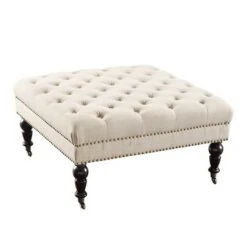 Isabelle Square Tufted Ottoman - Linon Natural -Ottomans Official Shop unnamed file 938
