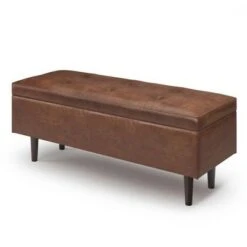 Blanchette Mid Century Rectangular Storage Ottoman - WyndenHall Distressed Chestnut Brown -Ottomans Official Shop unnamed file 9383