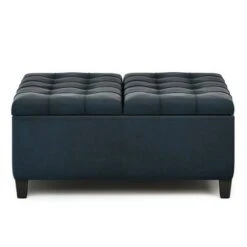 Elliot Coffee Table Storage Ottoman Distressed Dark Blue - WyndenHall -Ottomans Official Shop unnamed file 9416