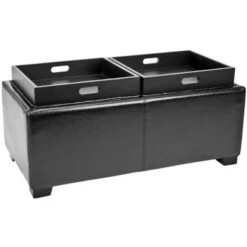 Harrison Double Tray Storage Ottoman Black - Safavieh -Ottomans Official Shop unnamed file 9425