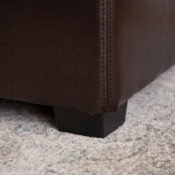 Joshua Bonded Leather Double Flip-Storage Ottoman Brown - Abbyson Living -Ottomans Official Shop unnamed file 9443