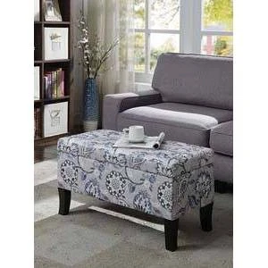 Designs4Comfort Winslow Storage Ottoman - Breighton Home Gray Flora 4 Designs4Comfort Winslow Storage Ottoman - Breighton Home Gray Flora – Image 2
