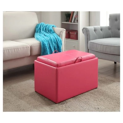 Accent Storage Ottoman Pink - Breighton Home 4 Accent Storage Ottoman Pink - Breighton Home – Image 2