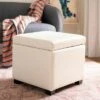 Jonathan Flip Top Storage Ottoman White - Safavieh