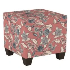 Storage Ottomans Faded Red Floral - Threshold™