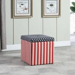 Patriotic Storage Ottoman with 1 Extra Seating - Ore International -Ottomans Official Shop unnamed file 9529