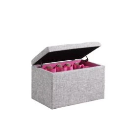 Ore International Tufted Shoe Storage Ottoman Blue -Ottomans Official Shop unnamed file 9550