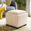 Harrison Single Tray Storage Ottoman Tan/White - Safavieh