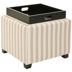 Harrison Single Tray Storage Ottoman Tan/White - Safavieh -Ottomans Official Shop unnamed file 9566