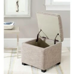 Madison Square Ottoman - Stone - Safavieh