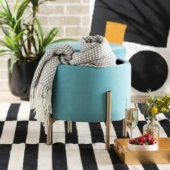 Malina Velvet Metal Storage Ottoman - Baxton Studio Gray/gold -Ottomans Official Shop unnamed file 9601