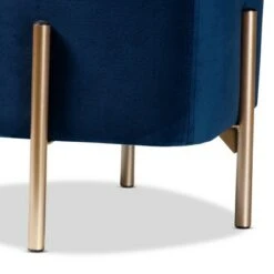 Aleron Velvet Metal Storage Ottoman - Baxton Studio Blue/gold -Ottomans Official Shop unnamed file 9670