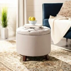 Amelia Tufted Storage Ottoman - Safavieh