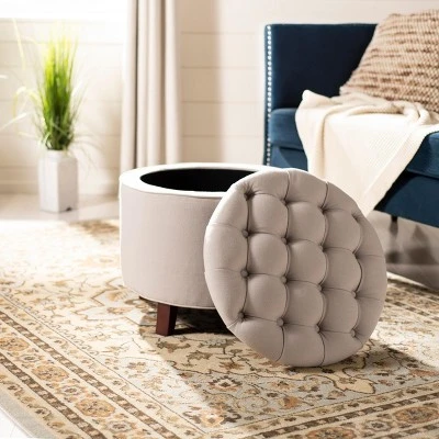 Amelia Tufted Storage Ottoman - Safavieh 4 Amelia Tufted Storage Ottoman - Safavieh – Image 2