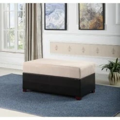 Shades Storage Ottoman with 5 Ottomans Brown - Ore International