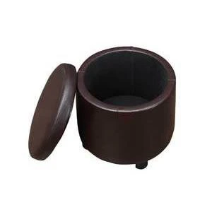 Round Accent Storage Ottoman Espresso - Breighton Home 5 Round Accent Storage Ottoman Espresso - Breighton Home – Image 3