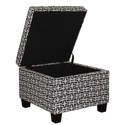 Geometric Star Storage Ottoman - Ore International 3 Geometric Star Storage Ottoman - Ore International