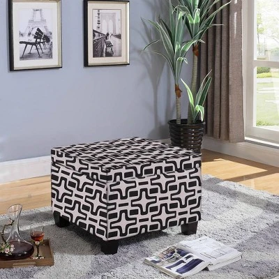 Geometric Star Storage Ottoman - Ore International 4 Geometric Star Storage Ottoman - Ore International – Image 2