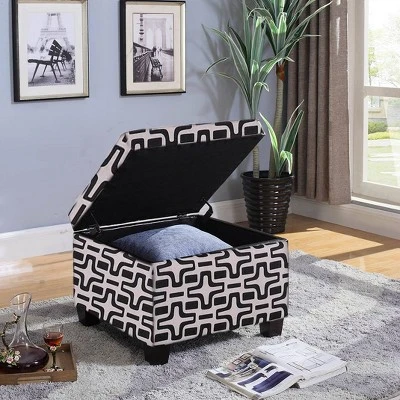 Geometric Star Storage Ottoman - Ore International 5 Geometric Star Storage Ottoman - Ore International – Image 3