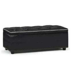 Rectangular Springfield Lift Top Storage Ottoman - WyndenHall Tanners Brown