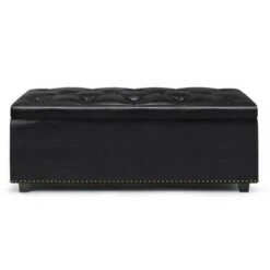 Rectangular Springfield Lift Top Storage Ottoman - WyndenHall Tanners Brown -Ottomans Official Shop unnamed file 9799