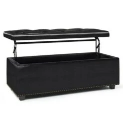 Rectangular Springfield Lift Top Storage Ottoman - WyndenHall Tanners Brown -Ottomans Official Shop unnamed file 9800