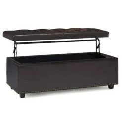 Rectangular Springfield Lift Top Storage Ottoman - WyndenHall Tanners Brown -Ottomans Official Shop unnamed file 9801