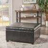 Forrester Bonded Leather Square Storage Ottoman Espresso - Christopher Knight Home -Ottomans Official Shop unnamed file 9830