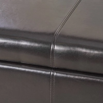 Forrester Bonded Leather Square Storage Ottoman Espresso - Christopher Knight Home 5 Forrester Bonded Leather Square Storage Ottoman Espresso - Christopher Knight Home – Image 3
