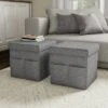 Yorkshire Home Foldable Storage Cube Ottoman with Pockets - Lavish Home Gray -Ottomans Official Shop unnamed file 9861