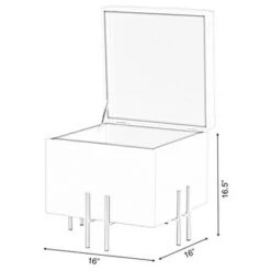 Fabulaxe Square Velvet Storage Ottoman with Gold Legs -Ottomans Official Shop unnamed file 9878