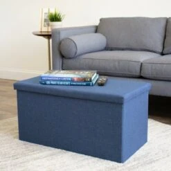Heathered Storage Ottoman with Reversible Tray Cover Blue - Humble Crew -Ottomans Official Shop unnamed file 9886