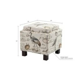 Madison Park Shelly Square Storage Ottoman with Pillows Red -Ottomans Official Shop unnamed file 9892