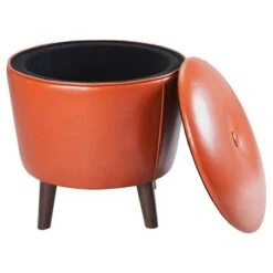 Madison Park Storage Ottoman Orange
