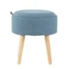 Tray Foot Stool Ottoman Polyester/Wood Natural/Blue - LumiSource